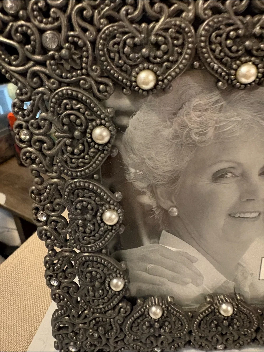 Ornate Metal pewter Picture Frame in Antique Silver